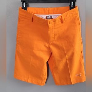 Puma Boys Climacool Golf Shorts Medium 10 12 Bright Orange New Without Tags